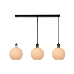 pendant luminaire JULIUS 3 flames E27 IP20, opal, black