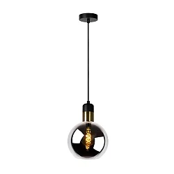 Pendelleuchte JULIUS, Ø 20 cm, 1xE27, Rauchfarbe grau