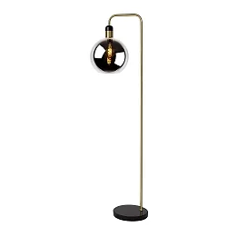 floor lamp JULIUS round E27 IP20, opal, black 