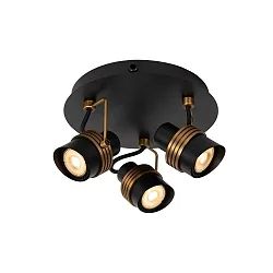 Deckenstrahler TUNDRAN, Ø 21 cm, 3xGU10, schwarz