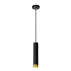 pendant luminaire FLORIS cylindrical GU10 IP20, gold matt, brass, black