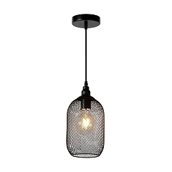 pendant luminaire MESH round E27 IP20, black