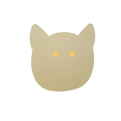 LED Kinderzimmer-Wandleuchte CHARLIE, 7W 2700K, indirekt, mit Touch-Dimmer + 150cm Steckerkabel, grün /  Katze