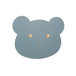 LED Kinderzimmer-Wandleuchte CHARLIE, 7W 2700K, indirekt, mit Touch-Dimmer + 150cm Steckerkabel, blau /  Bär