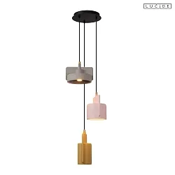 pendant luminaire NINJA 3 flames E27 IP20, multicolour, black dimmable