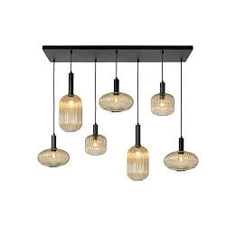 pendant luminaire MALOTO square E27 IP20, amber, black