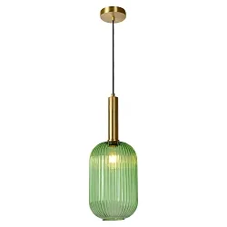 pendant luminaire MALOTO cylindrical E27 IP20, green, amber