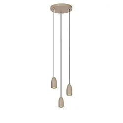 pendant luminaire EVORA 3 flames, round GU10 IP20, taupe dimmable