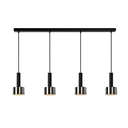 pendant luminaire TEUN 4 flames E27 IP20, nickel, black