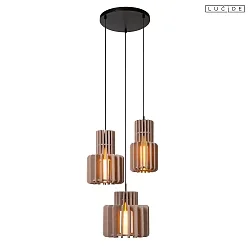 Pendelleuchte ROLLO 3-flammig 3x E27 IP20 , taupe