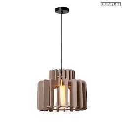 pendant luminaire ROLLO E27 IP20, black, taupe dimmable