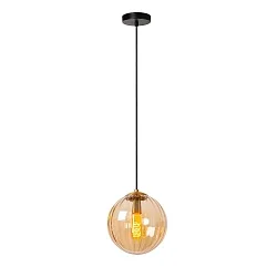 pendant luminaire MONSARAZ round E27 IP20, amber, black