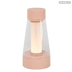 battery table lamp LORALI IP44, pink dimmable