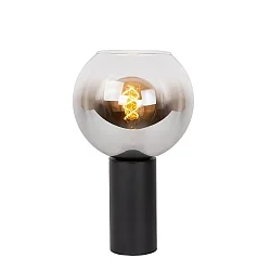 table lamp MARIUS round E27 IP20, smoky colour, black 