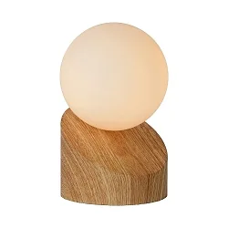 table lamp LEN round G9 IP20, wood, opal 
