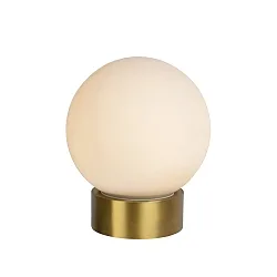 table lamp JORIT round E27 IP20, gold matt, brass, opal 