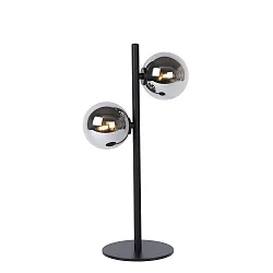 table lamp TYCHO 2 flames G9 IP20, smoky colour, black 