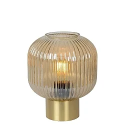 table lamp MALOTO round E27 IP20, amber, gold matt, brass 
