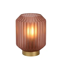 table lamp SUENO cylindrical E14 IP20, gold matt, brass, pink 