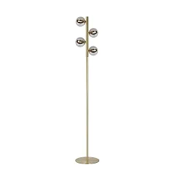 floor lamp TYCHO 4 flames G9 IP20, gold matt, brass, smoky colour 