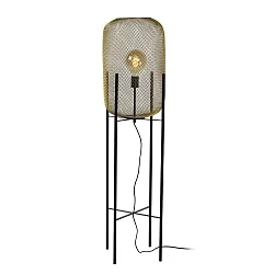 floor lamp MESH cylindrical E27 IP20, gold matt, brass, black 