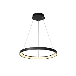 pendant luminaire VIDAL LED round IP20, opal, black dimmable