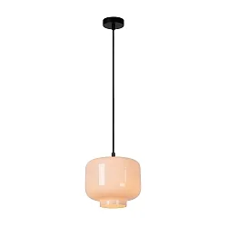 pendant luminaire MEDINE round E27 IP20, opal, black