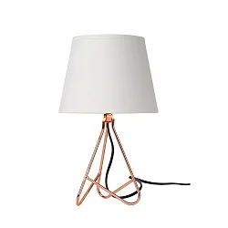 table lamp GITTA round E14 IP20, copper, white 
