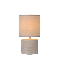 table lamp GREASBY round E14 IP20, beige 