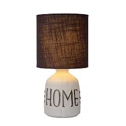 table lamp COSBY round E14 IP20, taupe, white 
