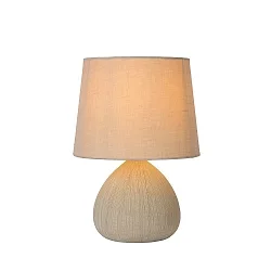 table lamp RAMZI round E14 IP20, beige 