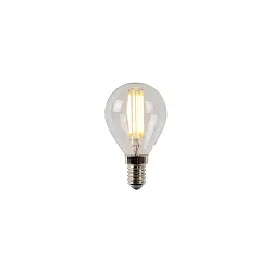 LED Leuchtmittel Tropfenform P45, Ø 4,5 cm, E14, 1x4W, 2700K, dimmbar, transparent