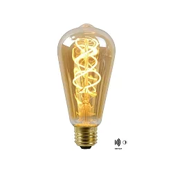 LED Outdoor Filamentlampe ST64 TWILIGHT SENSOR, Ø 6,4 cm, E27, 1x4W 2200K, Amber