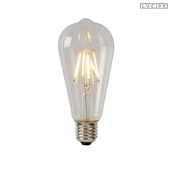 LED Filament Edisonlampe ST64 Klasse: B, Ø 6,4 cm, E27, 1x7W, 2700K, dimmbar, transparent