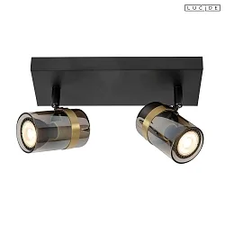 Deckenleuchte UPTON 2-flammig 2x GU10 IP20 Rauchglas/grau