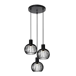 Pendelleuchte MIKAELA, 3-flammig, Ø 32cm, 3x E14, IP20, dimmbar, schwarz