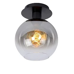 ceiling luminaire MARIUS round E27 IP20, smoky colour, black