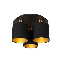ceiling luminaire FUDRAL 3 flames, round E27 IP20, gold matt, brass, black