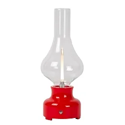 table lamp JASON LED round IP20, red, transparent dimmable