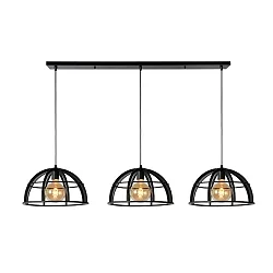 pendant luminaire DIKRA 3 flames, round E27 IP20, black
