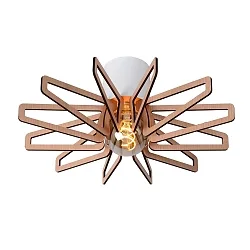 ceiling luminaire ZIDANE round E27 IP20, wood, white
