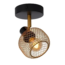 spot MAREN round E14 IP20, gold matt, brass, black