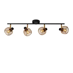 spot MAREN 4 flames, square E14 IP20, gold matt, brass, black