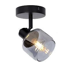 spot BJORN round E14 IP20, smoky colour, black