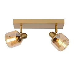 spot BJORN 2 flames, square E14 IP20, gold matt, brass