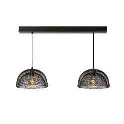 pendant luminaire MESH 2 flames, round E27 IP20, black 