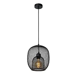 pendant luminaire JERREL oval E27 IP20, black