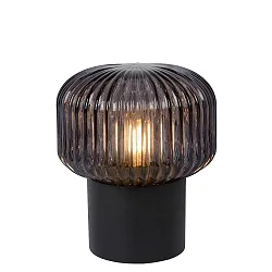 table lamp JANY round E14 IP20, smoky colour, black 