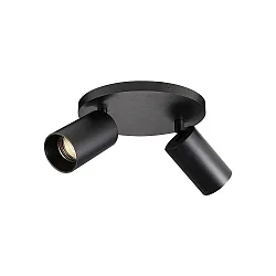 Deckenleuchte SPOTON CIRCLE 2, Rosette rund, 2-flammig, GU10, IP20, schwarz