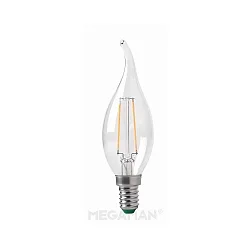 LED Filament Windstoß-Kerzenform C35T, E14, 3W 2700K 250lm, klar